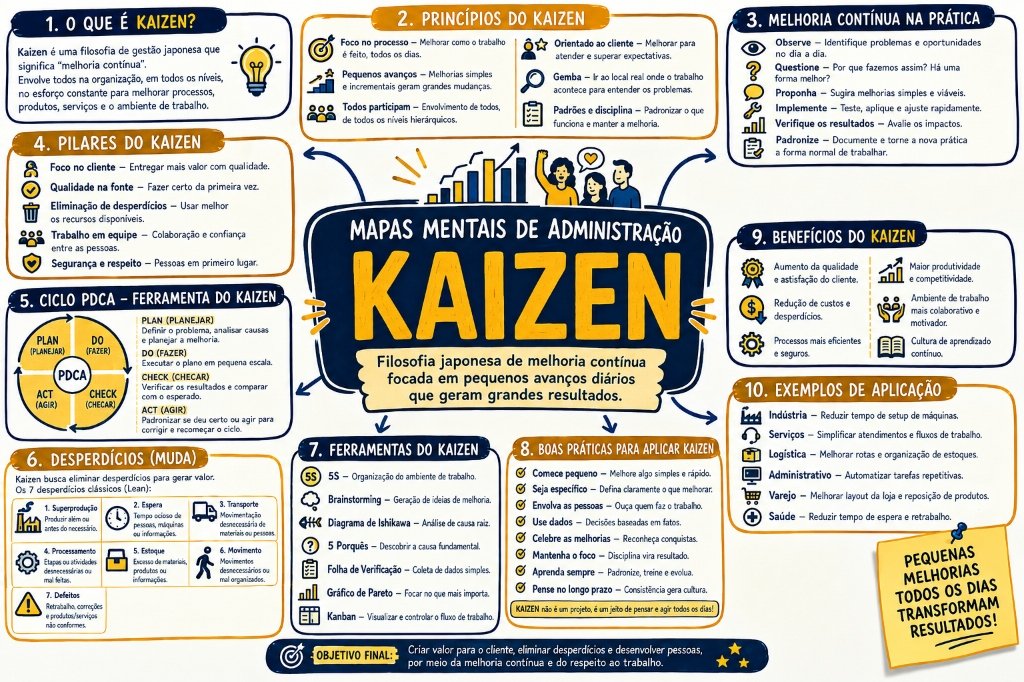 Mapa Mental - Kaizen e Melhoria Contínua